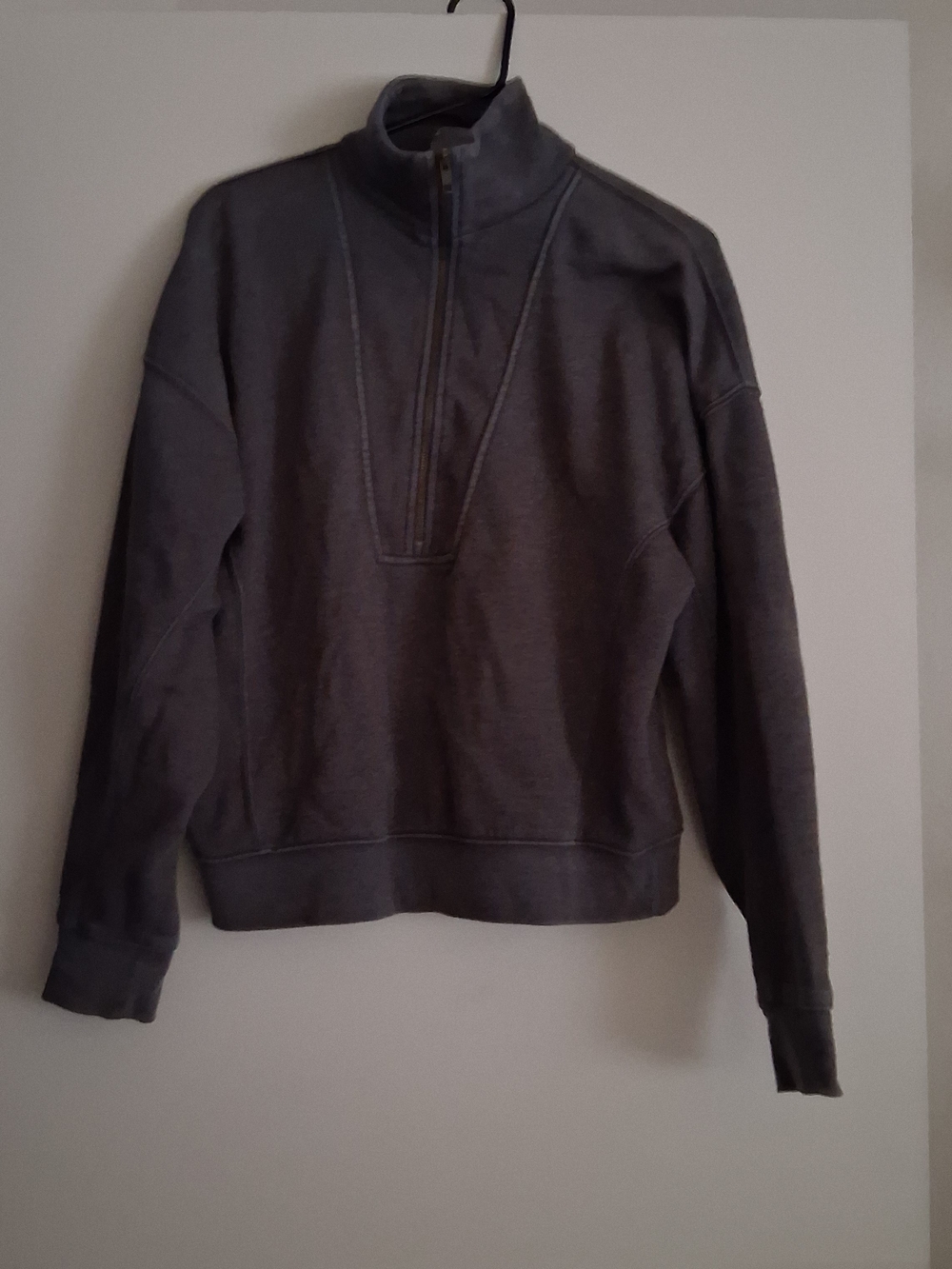 Half-Zip Mock Neck Women's Sweater - Gray